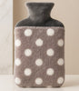 Luxury Plush Hot Water Bottle – Soft Furry Cover with Polka Dots | Pain Relief & Winter Warmer