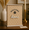 Wooden “Welcome Home” Decorative Key Cabinet – Wall Mounted Storage Box