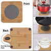 Luxury Bamboo Heat Pad Set – Round & Square Trivets with Anti-Slip Mesh
1pc