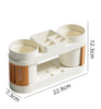 Luxury Multi-Compartment Bathroom Organizer Set – Toothbrush Holder & Storage Rack