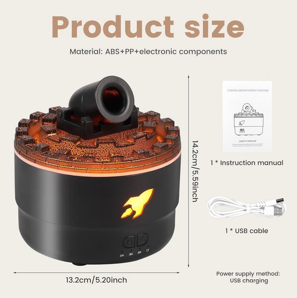 Rocket Blast 3D Mist Humidifier with Projection & Ambient Night Light – Ultra Cool Steam Diffuser