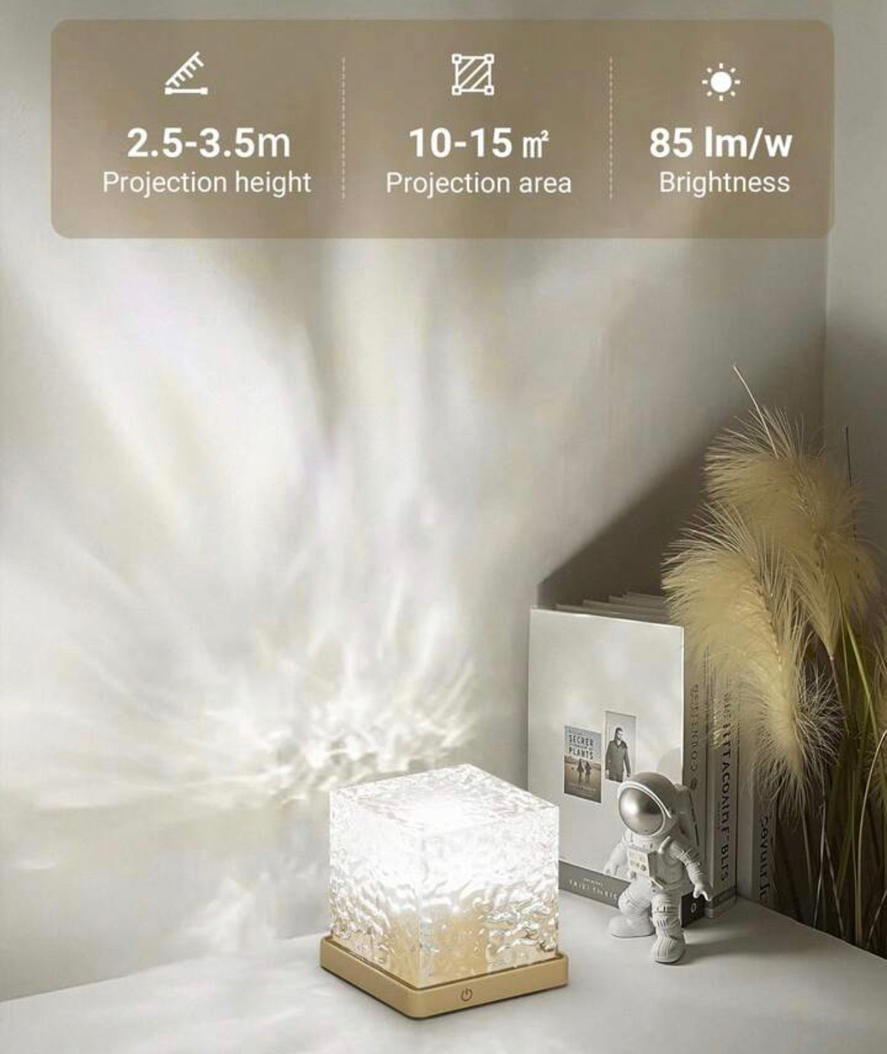 Luxury Crystal Glass Cube LED Ambient Lamp – Modern Decorative Night Light for Home & Office