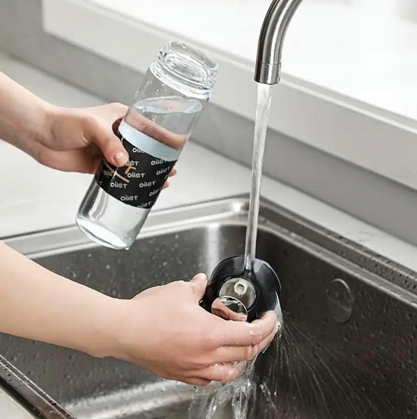 Glass Oil Dispenser Bottle with Automatic Pour Lid – Modern Kitchen Oil & Sauce Container