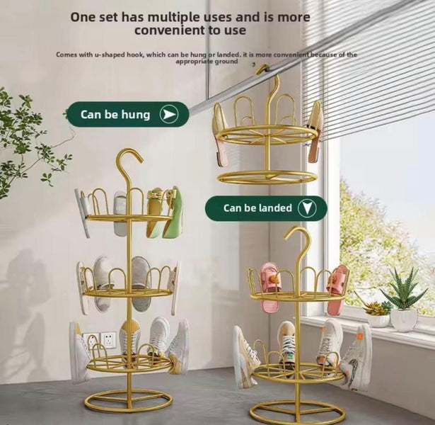 Multi-Tier Shoe Rack with Slipper Hanger – Space Saving Floor Organizer Stand