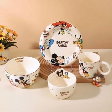 Original Disney Mickey & Friends Ceramic Dinnerware Set – Premium Kids Tableware Gift Set (Complete Meal Set)