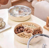 Luxury Round Dry Fruit & Snack Storage Box with Crystal Lid – Premium Tabletop Organizer