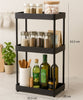 Premium 3-Tier Sliding Kitchen Storage Rack – Black Metal Organizer