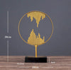 Luxury Golden Abstract Circle Sculpture – Modern Metal Table Décor