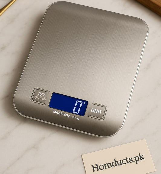 Premium Stainless Steel Digital Kitchen Scale – 5kg Capacity, High-Precision 1g Accuracy, Ultra-Slim Design