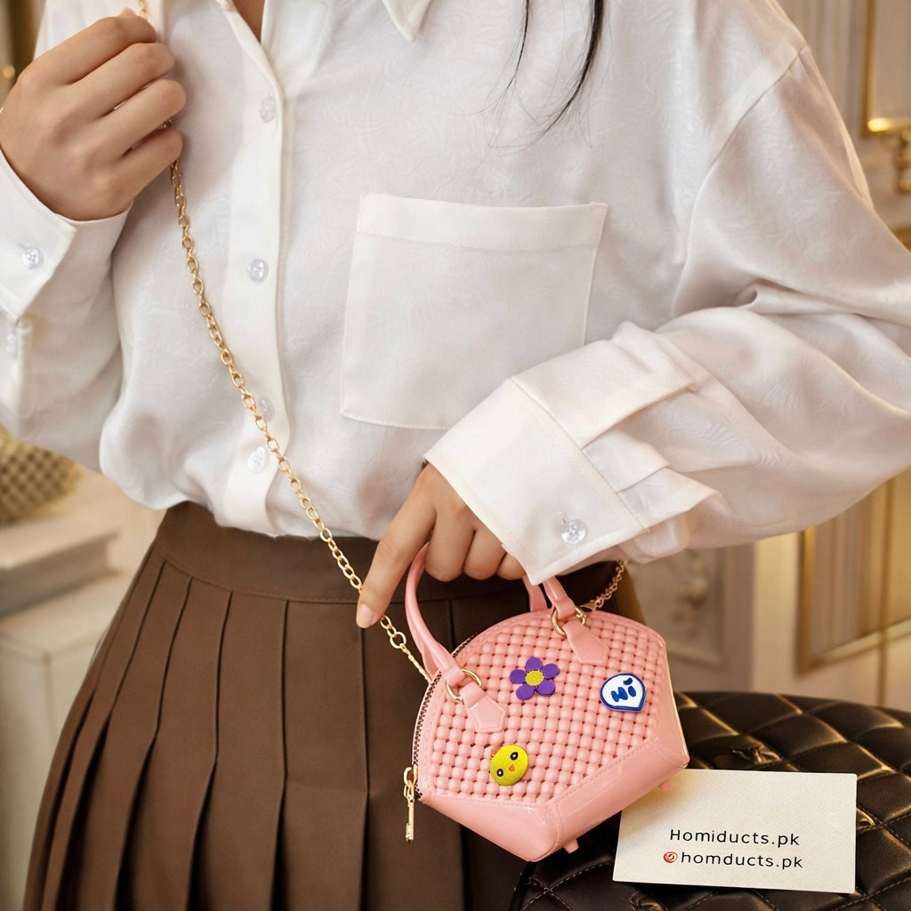 Premium Mini Charm Handbag – Stylish Compact Crossbody Purse for Girls