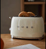 SMEG 2-Slice Retro Toaster – Cream White Premium Stainless Steel Bread Toaster with Multi-Function Controls