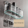 Premium Transparent Wall-Mounted Bathroom Organizer – Double Layer Suction Shelf