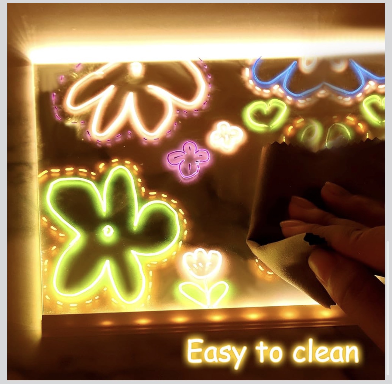 LED Holiday Acrylic Note Board – Glowing Writing Board with Christmas Design | Reusable Message Board