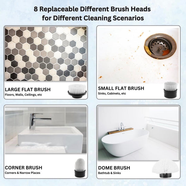 9-in-1 Electric Cleaning Brush with Extendable Handle