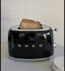 SMEG 2-Slice Retro Toaster – Matte Black Premium Stainless Steel Bread Toaster with Multi-Function Controls