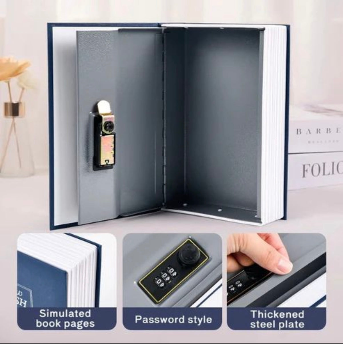 Book Safe Luxury Book-Style Secret Safe with Combination Lock – Hidden Dictionar ...