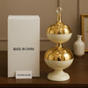 Luxury Double-Layer Golden Decorative Jar with Crystal Top – Elegant Home Décor Storage Piece