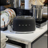 SMEG 2-Slice Retro Toaster – Matte Black Premium Stainless Steel Bread Toaster with Multi-Function Controls