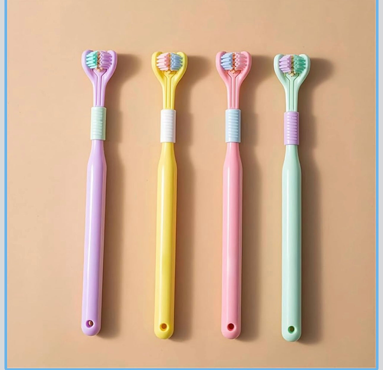 3-Sided Deep Clean Toothbrush – Multi-Angle Soft Bristle Oral Care Brush (1 Pc)