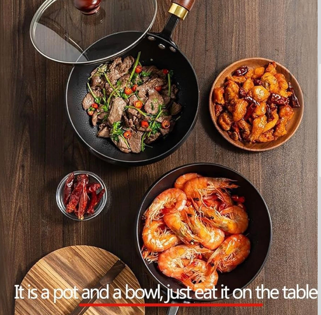 Premium Handcrafted Forged Cooking Pot with Lid – Multi-Purpose Deep Fry & Sauce Pan