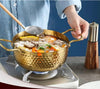 Luxury Golden Hammered Stainless Steel Noodle Pot with Double Handles – 16cm / 18cm