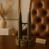 Premium Twin Towers Miniature – Bronze Metal Architectural Showpiece