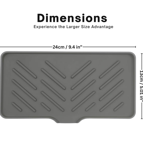 Premium Silicone Sink Organizer Tray with Drain Outlet – Multi-Purpose Faucet Shelf for Kitchen & Bathroom