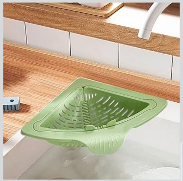Premium Corner Sink Strainer Basket – Multi-Purpose Kitchen Drain Organizer