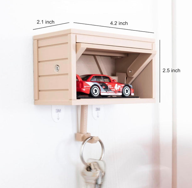 Mini Garage Key Holder With Car Model – Wall Mounted Key Organizer for Home & Office