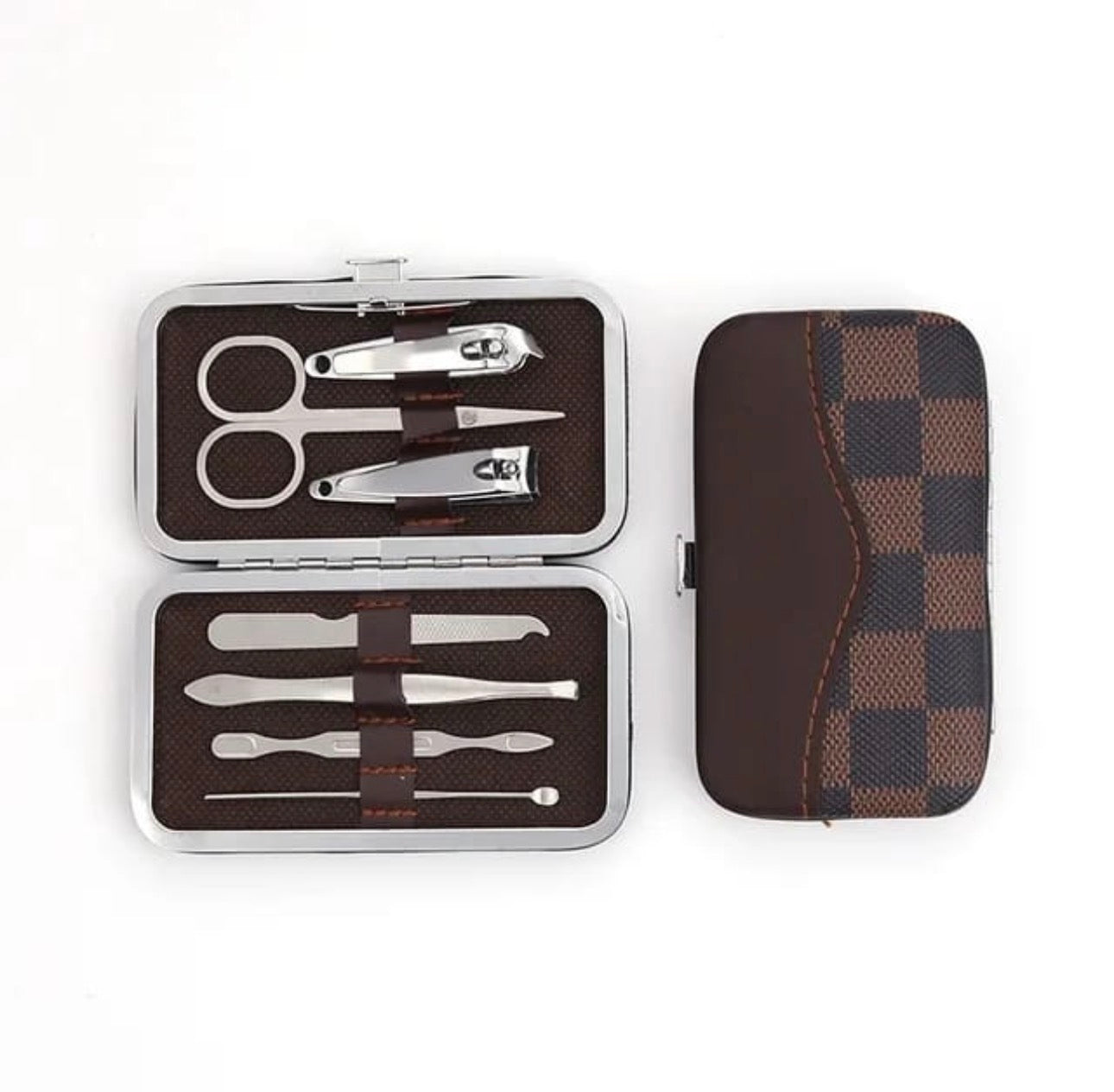 Luxury 7-in-1 Stainless Steel Manicure Grooming Kit – Travel & Home Use