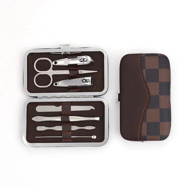Luxury 7-in-1 Stainless Steel Manicure Grooming Kit – Travel & Home Use