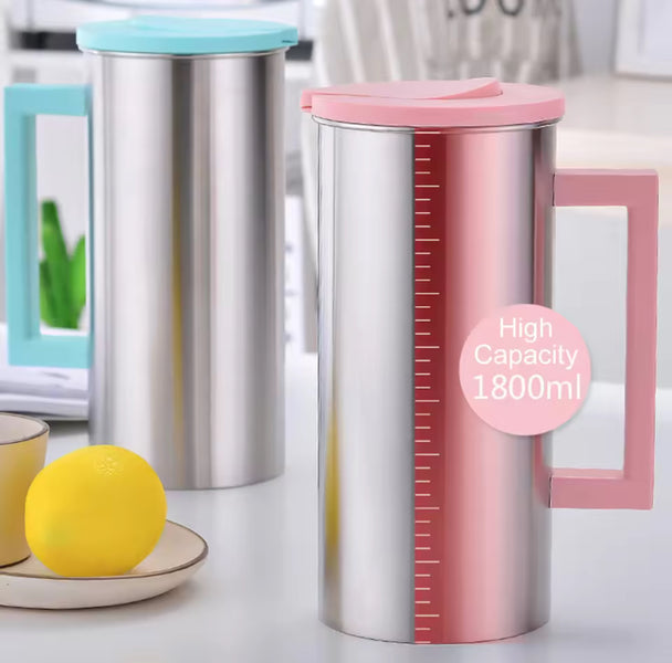 Luxury Stainless Steel Water & Tea Jug – 1800ml High Capacity with Elegant Handle