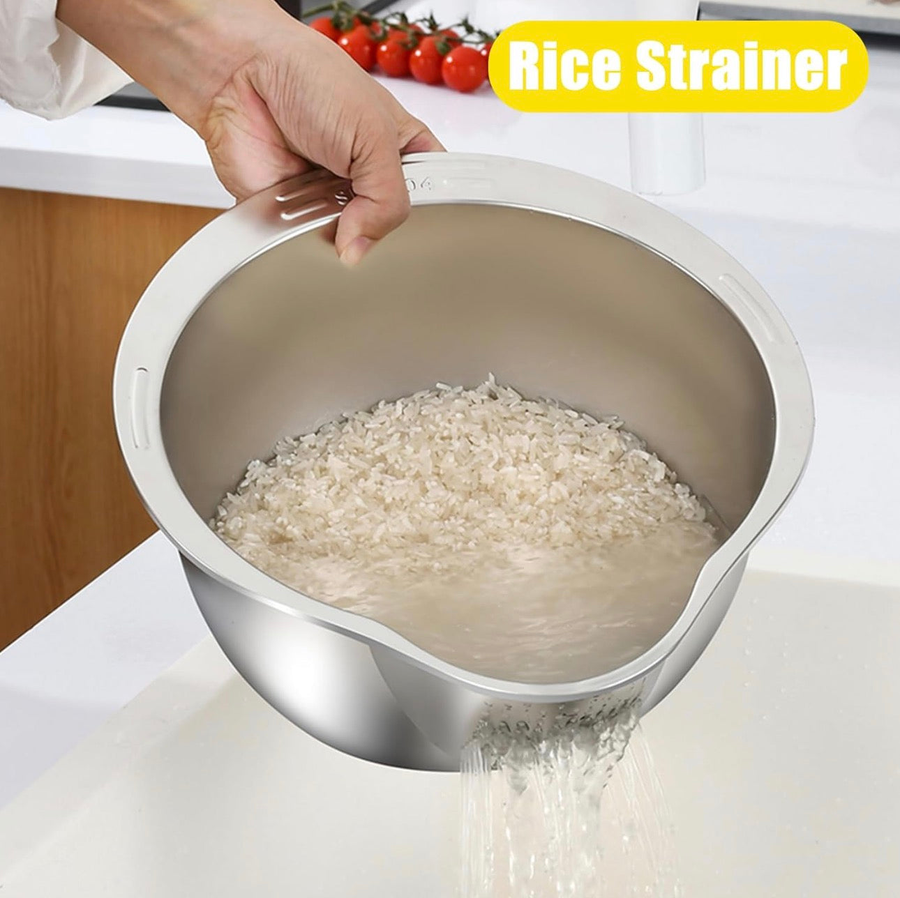 Premium Stainless Steel Strainer & Mixing Bowl Set – Dual Use for Washing, Draining & Cooking Prep