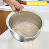 Premium Stainless Steel Strainer & Mixing Bowl Set – Dual Use for Washing, Draining & Cooking Prep
