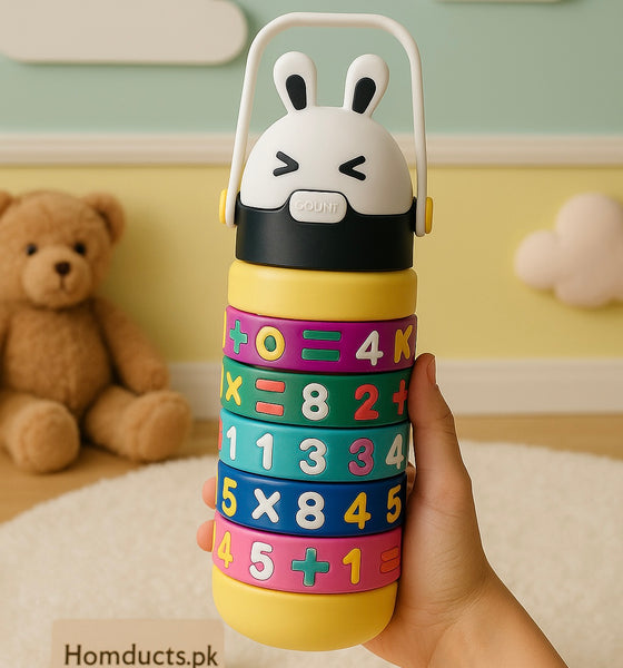 Kids Learning Bunny Bottle – 360° Rotating Number & Math Puzzle Water Bottle (Educational Toy for Ages 2–6)
(530ml)