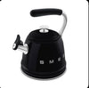 SMEG Retro Whistling Kettle – Matte Black Premium Stainless Steel Stovetop Tea Kettle
