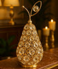 Crystal Glow Luxury Golden Pear Décor Showpiece – Elegant Home & Table Ornament