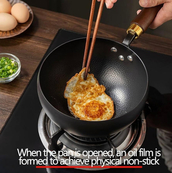 Premium Handcrafted Forged Cooking Pot with Lid – Multi-Purpose Deep Fry & Sauce Pan