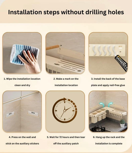 Luxury Over-the-Sink Kitchen Organizer Rack — Multi-Function Utensil & Storage Holder