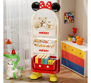 Original Disney Mickey & Minnie 3-Tier Storage Organizer Rack | Multipurpose Standing Storage Shelf for Kids Room & Home