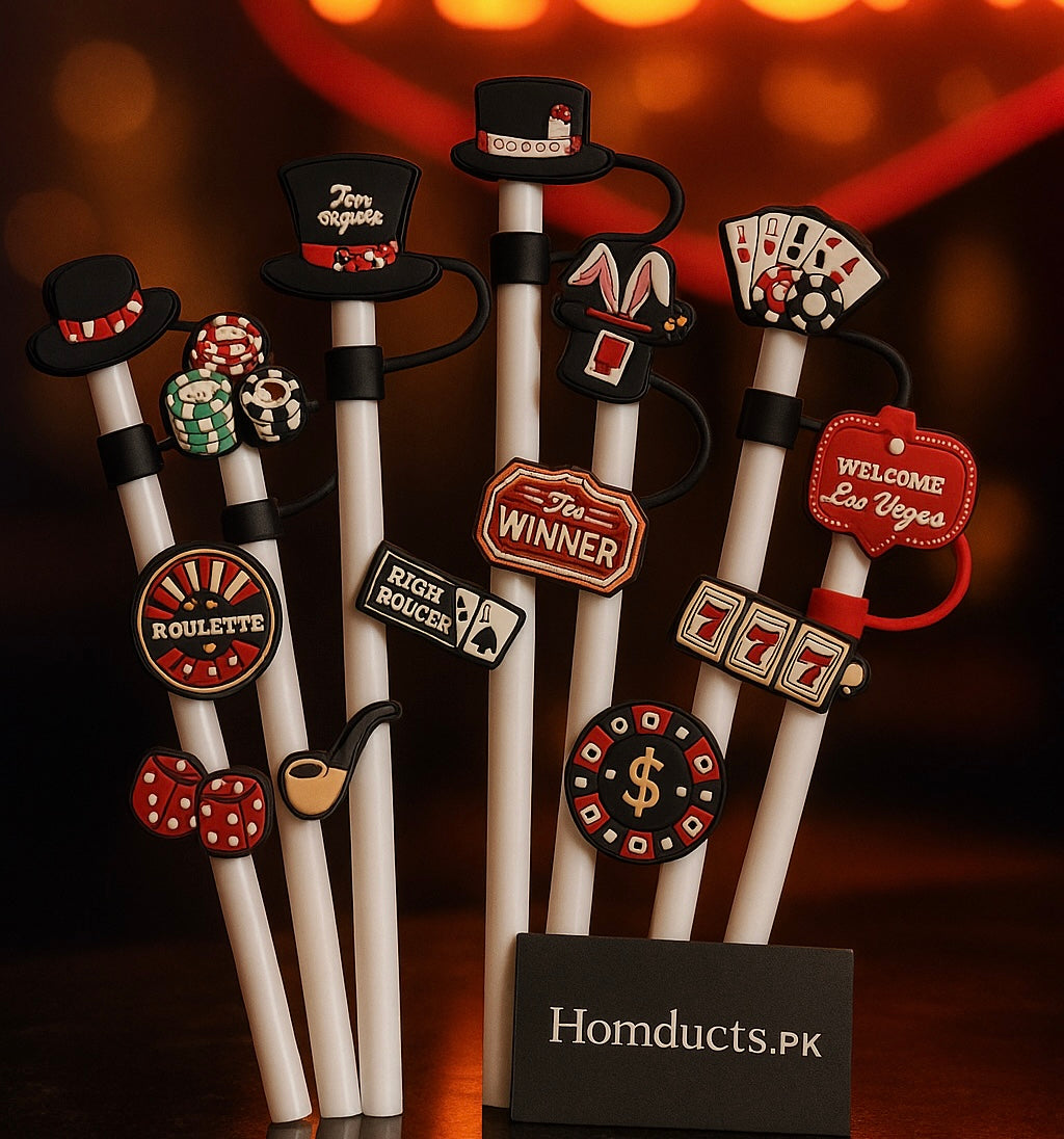 Las Vegas Theme Straw Cover – 1Pc