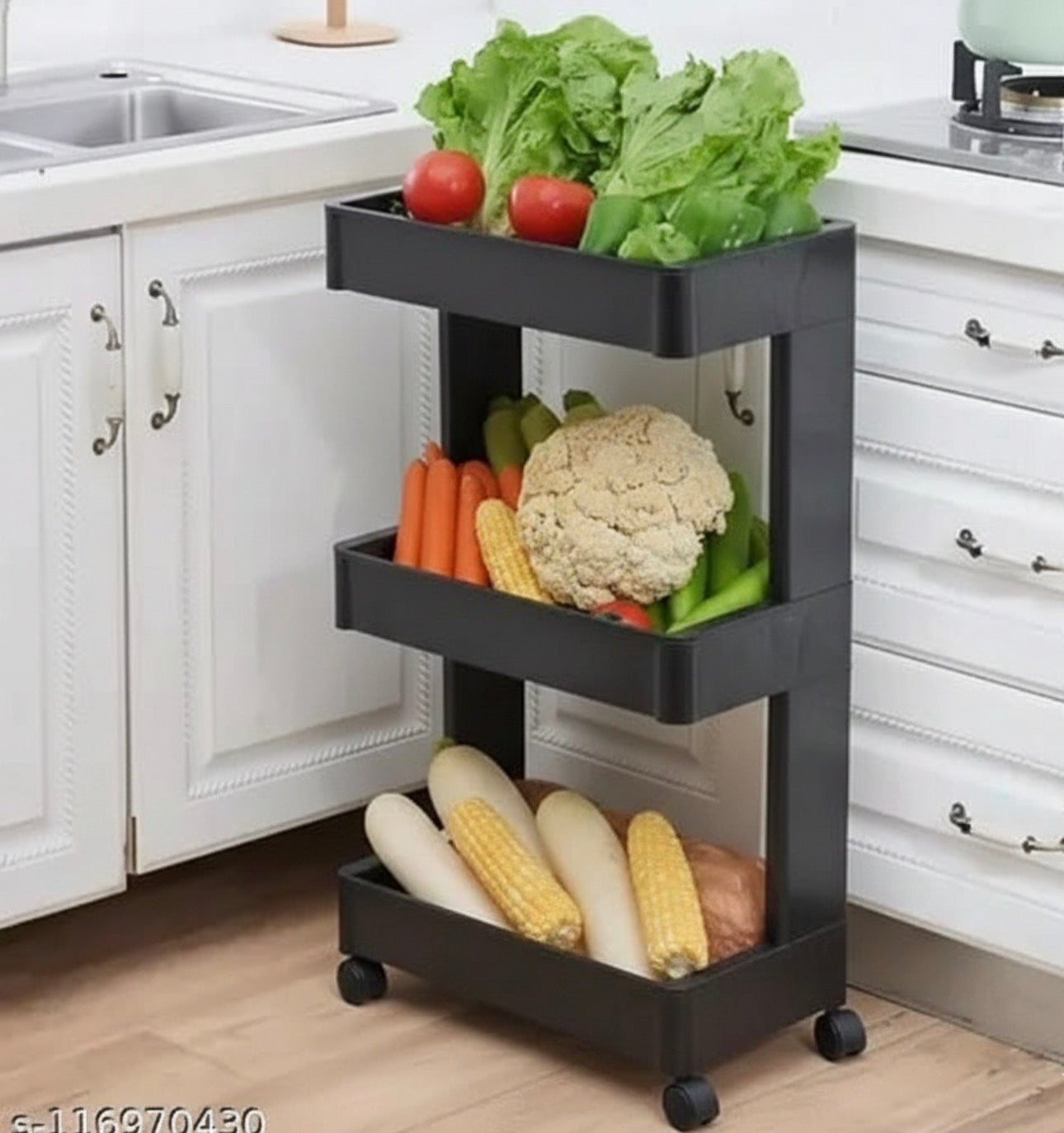 Premium Multi-Purpose 3 & 4 Tier Rolling Storage Organizer Rack for Bathroom, Kitchen, Laundry & Home Organization