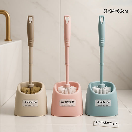 Premium Toilet Cleaning Brush with Holder – Random Color | Bathroom Hygiene Tool