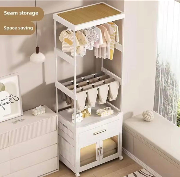 Premium Multi-Layer Floor-Standing Coat Rack with Storage Drawers