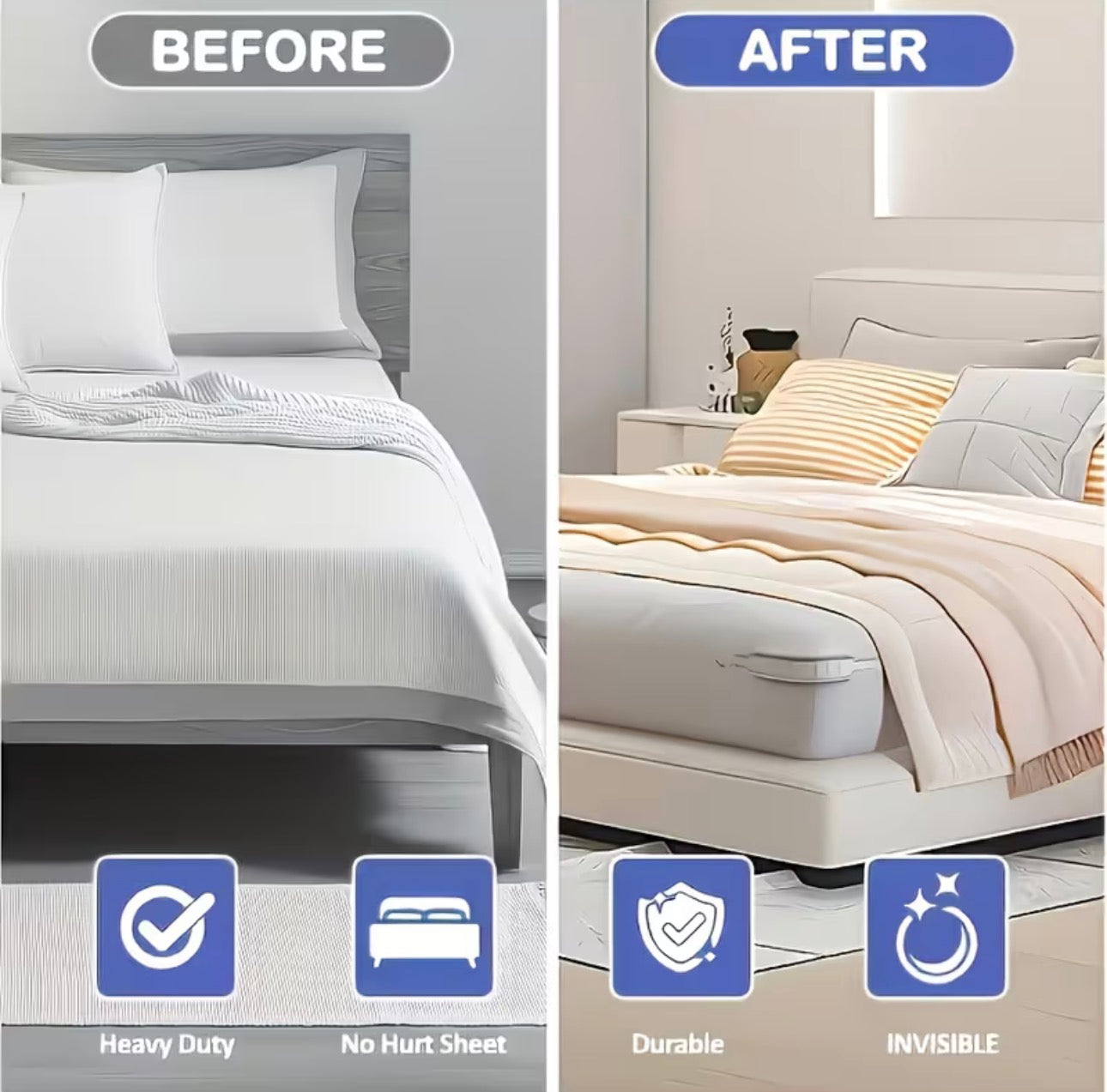 Premium Bed Sheet Holder Clips (4PCS) – Invisible Mattress Sheet Fasteners for Wrinkle-Free Bedding