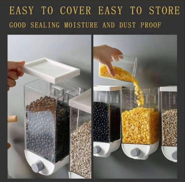 Premium Wall Mounted Grain & Cereal Dispenser – 1kg Kitchen Storage Container (1 Pc)