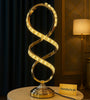Luxury Golden Infinity Spiral LED Lamp – Modern Crystal Accent Table Light (13-Inch)