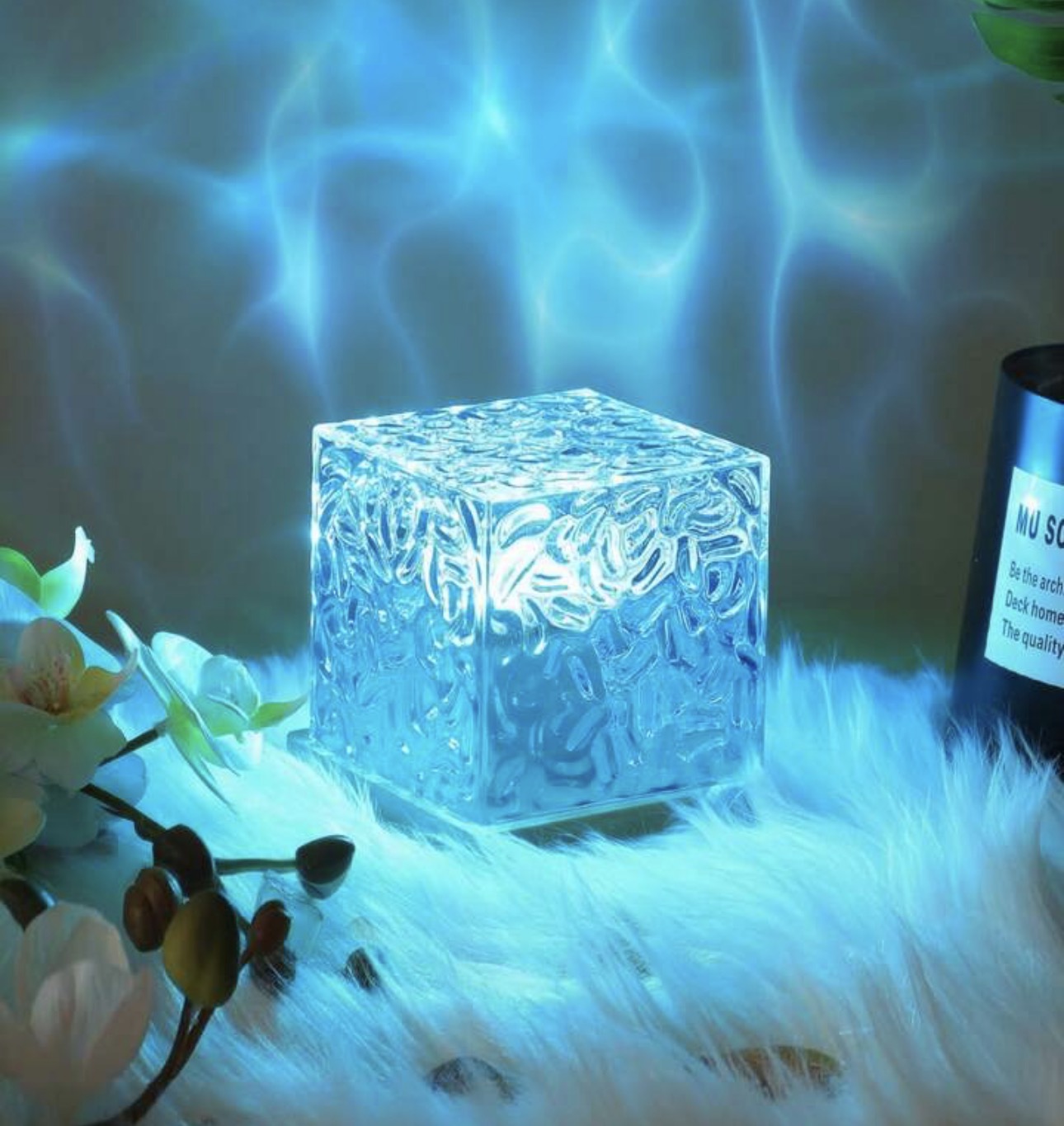 Luxury Crystal Glass Cube LED Ambient Lamp – Modern Decorative Night Light for Home & Office