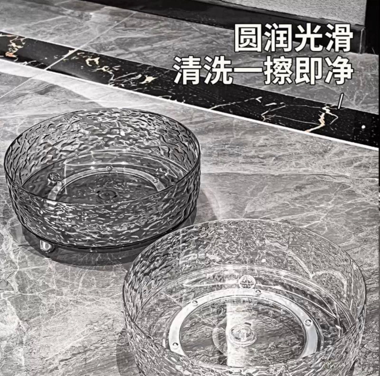 Luxury Crystal Rotating Fruit Tray with Silver Stand – 360° Serving Bowl (1 Pc)