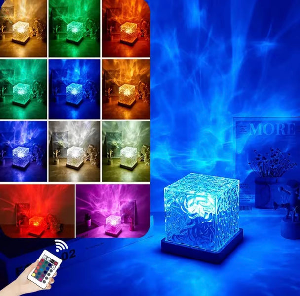 Luxury Crystal Glass Cube LED Ambient Lamp – Modern Decorative Night Light for Home & Office